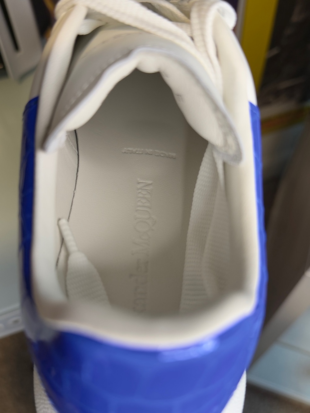 Alexander McQueen Women Oversized Sneakers - White and Blue - Picture 8 of 11